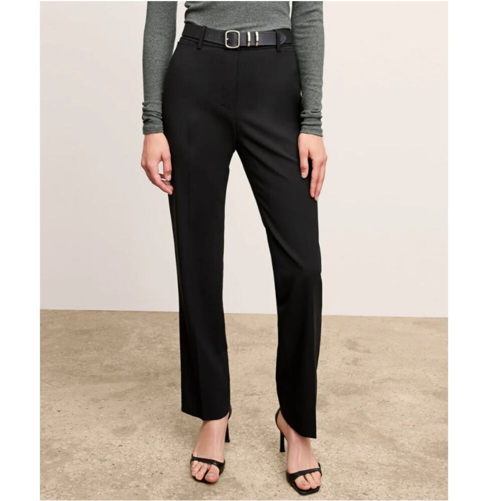 MM. Lafleur Black Washable Wool Twill The Smith Straight Trousers Size 0